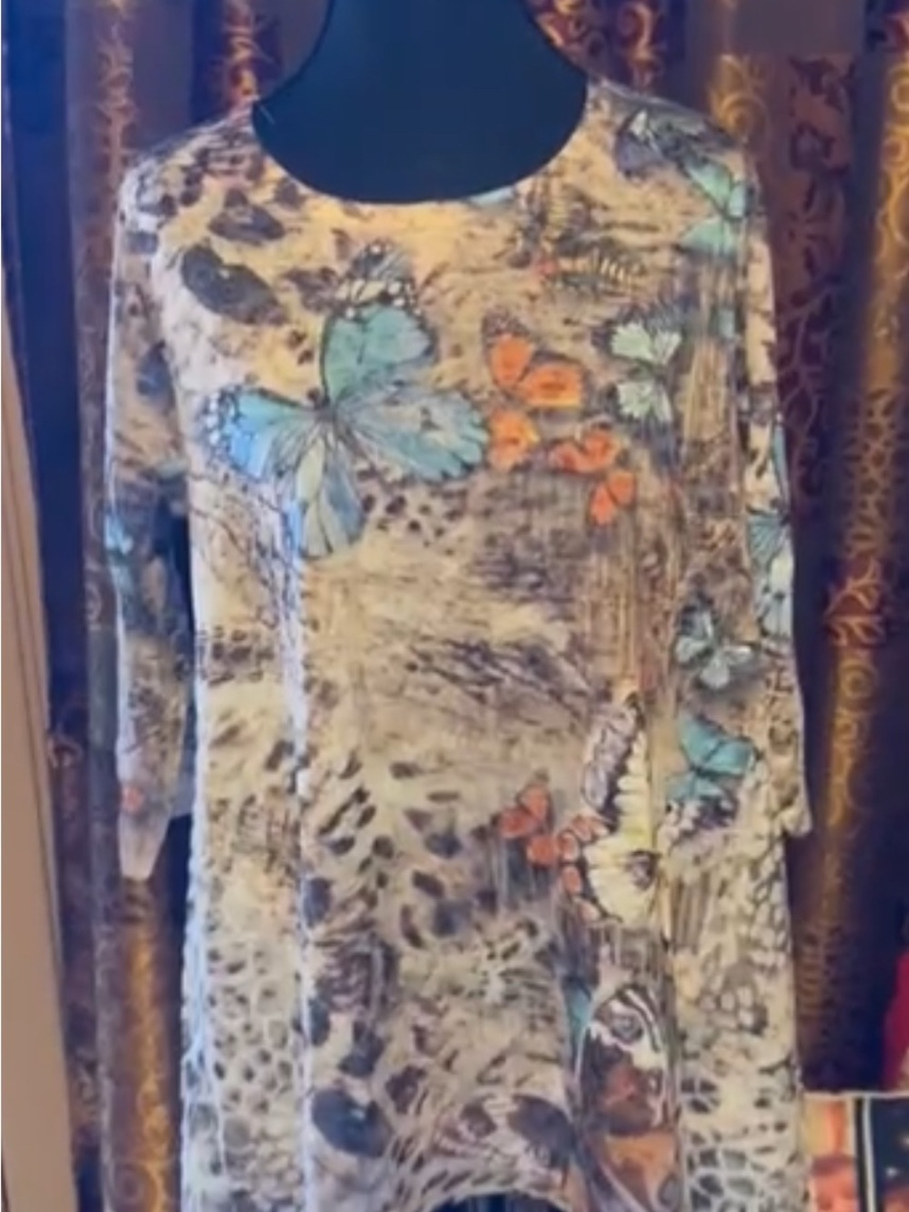 Kamana Butterfly Print  Hi-Lo Tunic
